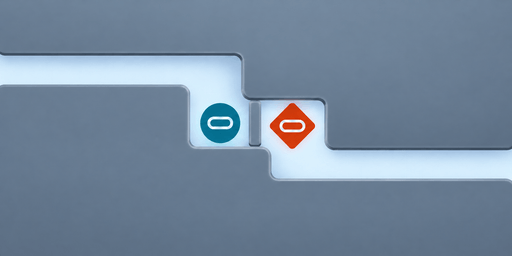 Promotional illustration for One Fine Line: teal and orange Sparks close together across a slender wall within a pale folded lane.
